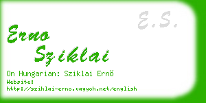 erno sziklai business card